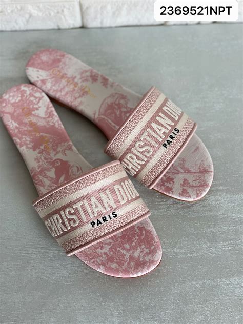 christian dior pink slippers|christian dior sliders women.